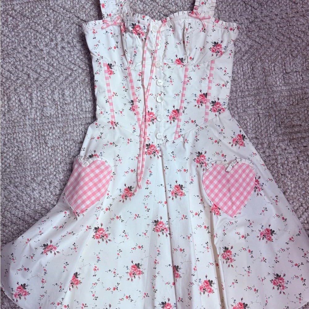 House of CB . Size S. Marianella Floral Fit & Flare Cocktail Minidress - Picture 2 of 8